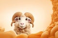 Head cute ram nature. Generate Ai