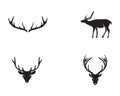 Head deer animals logo black silhouete icons