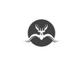 Head deer animals logo black silhouete icons Royalty Free Stock Photo