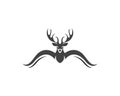 Head deer animals logo black silhouete icons Royalty Free Stock Photo