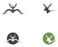 Head deer animals logo black silhouete icons Royalty Free Stock Photo