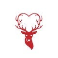 Head of deer with antlers love