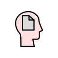 head document icon. Simple color with outline vector elements of brain process icons for ui and ux, website or mobile application Royalty Free Stock Photo