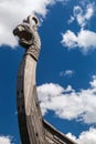 Head of a dragon on the front of the Viking ship Drakkar Royalty Free Stock Photo