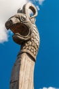 Head of a dragon on the front of the Viking ship Drakkar Royalty Free Stock Photo