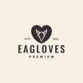 Head eagle love hipster logo design vector graphic symbol icon illustration creative idea