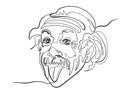 Head of Einstein like person, tongue sticking out Royalty Free Stock Photo