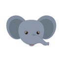 Head of elephant for baby card with white background Royalty Free Stock Photo