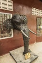 Head of elephant sculpture