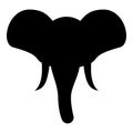 Head of elephant silhouette mascot front view African or Indian animal icon black color vector illustration flat style image Royalty Free Stock Photo