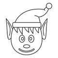 Head elfin icon, outline style