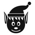 Head elfin icon, simple style