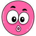 Head emoticon with mouth purring to kiss, doodle icon image