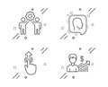 Head, Employees teamwork and Swipe up icons set. Business growth sign. Vector