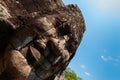 Head encarved in stone Bayon temple Angkor Wat Royalty Free Stock Photo