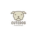 Head face bull dog brown cute logo symbol icon vector graphic design illustration idea creative