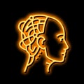 head face robot neon glow icon illustration Royalty Free Stock Photo