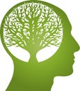 Head, face and tree, head and human logo Royalty Free Stock Photo