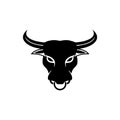 The head of a ferocious bull on white background Royalty Free Stock Photo