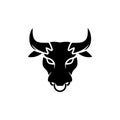 The head of a ferocious bull on white background Royalty Free Stock Photo