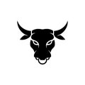 The head of a ferocious bull on white background Royalty Free Stock Photo