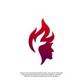 Head Fire logo concept, Mind fire logo, spirit mindset logo, flame head logo - Vector