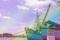 Head fishing boat in the river,filter effect Royalty Free Stock Photo