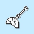 Head, fix, recovery sticker icon. Simple thin line, outline vector of Creative thinking icons for ui and ux, website or mobile