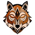 Head of a fox with tribal ornaments. Vector illustration. Generative AI