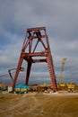 Head frame coal mine under construction Royalty Free Stock Photo