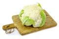 Head of fresh cauliflower isolated on white background. Studio Photo Royalty Free Stock Photo