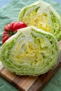 Head of fresh green Iceberg or Crisphead lettuce Royalty Free Stock Photo