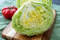 Head of fresh green Iceberg or Crisphead lettuce Royalty Free Stock Photo