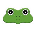 Head of serene frog in cartoon style. Kawaii animal.