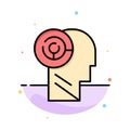 Head, Games, Mind, Target Abstract Flat Color Icon Template