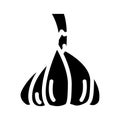 head of garlic glyph icon vector illustration