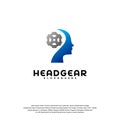 Head Gear logo vector, Head intelligence logo designs concept vector Royalty Free Stock Photo