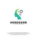 Head Gear logo vector, Head intelligence logo designs concept vector Royalty Free Stock Photo