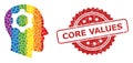 Rubber Core Values Stamp and LGBT Head Gear Collage