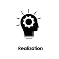 head, gear, realization icon. Element of business icon for mobile concept and web apps. Detailed head, gear, realization icon can Royalty Free Stock Photo