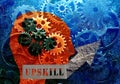 Head and gears with Upskill text