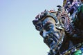 Head of giant Thai guardian statue or warrior statue Royalty Free Stock Photo