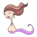 Head glamorous girl cartoon