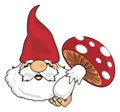 Head of gnome with mushroom