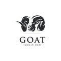 Head goat logo design,vector template modern,silhouette head goat,farm logo,animal logo in white background