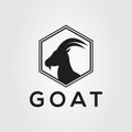 head goat or silhouette sheep or lamb logo vector illustration design