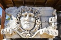 Ancient stone carving of Medusa Head. Royalty Free Stock Photo