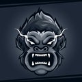 head gorilla angry animal mascot for sports and esports logo vector illustration template Royalty Free Stock Photo