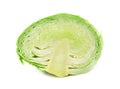 Head of green cabbage vegetable isolated on white background Royalty Free Stock Photo