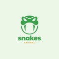 Head green snake with fangs logo design vector graphic symbol icon illustration creative idea Royalty Free Stock Photo